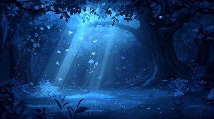 Fototapeta premium Enchanted Blue Forest