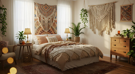Boho style interior room 