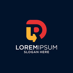 Abstract Red And Yellow Letter R Logo Design