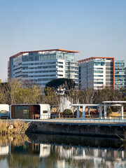 Contemporary Urban Architecture Reflected in Calming Water