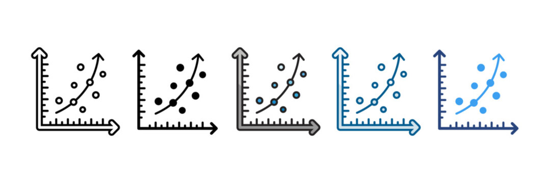 Regression Analysis Icon Set Multiple Style Collection