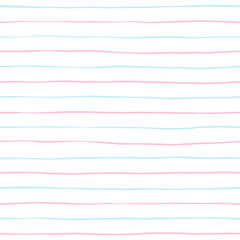 Striped pattern, page stripe seamless background, paper sheet lines. Vector stripes, hand draw doodle lines backdrop