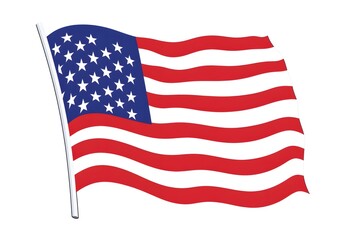 Fototapeta premium American Flag Vector with Clean Lines