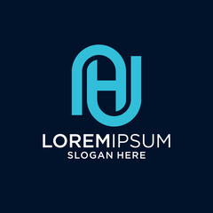 Abstract Teal Interlocking Letter Logo Design