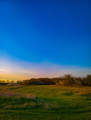 Obraz premium sunset in the lawn, meadow may 