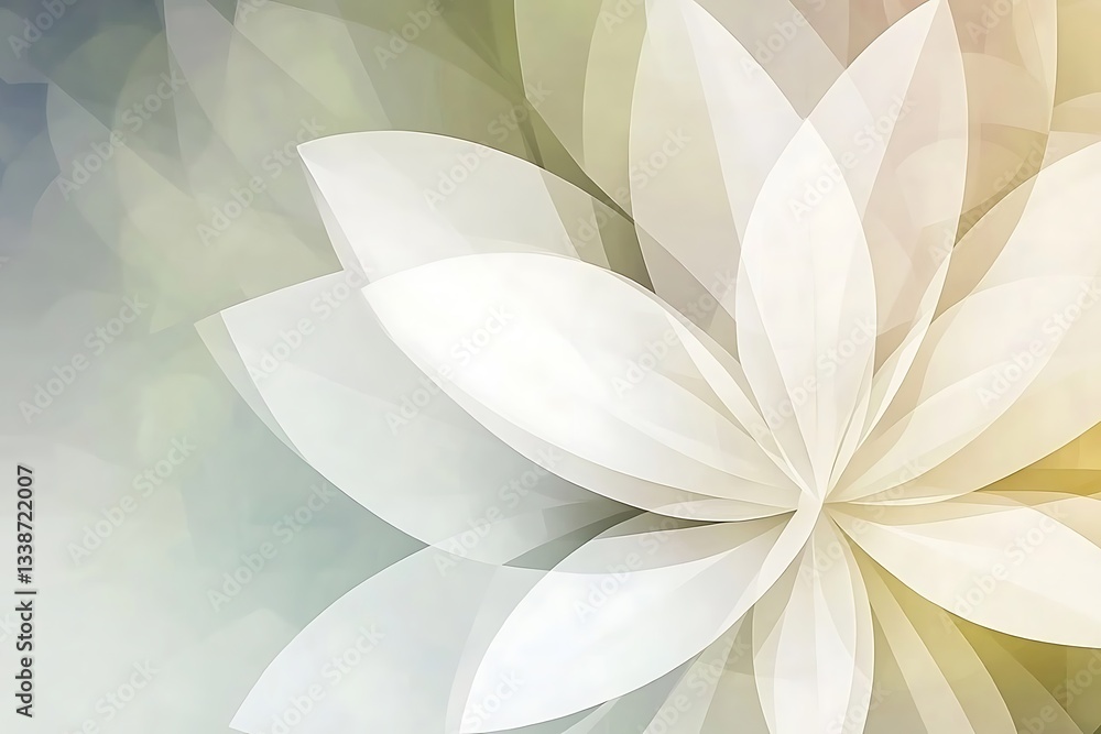 Poster abstract floral design with gentle hues creating a serene and calming visual experience