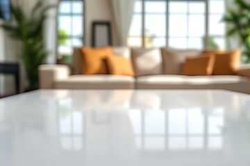 Living room with a white coffee table and a couch