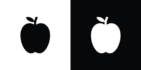 Apple silhouette on contrasting split background