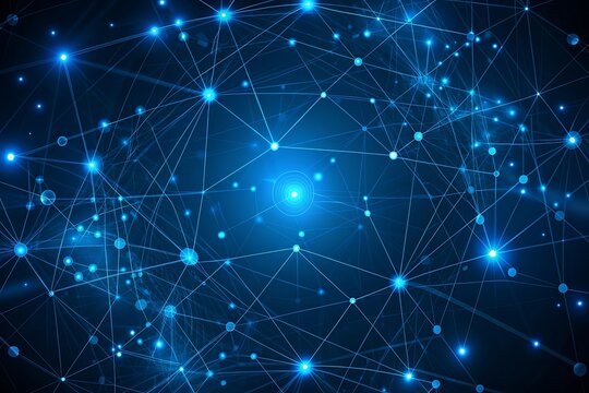 Blue futuristic networking technology