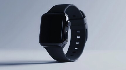 Sleek Black Smartwatch with Sport Band Modern Technology Minimalist Design