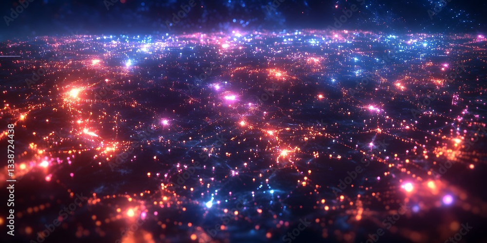 Poster Abstract Digital Network Visualization with Glowing Lights and Colors