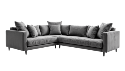 Modern Living: An inviting, contemporary L-shaped sofa set in a soft, neutral shade. Featuring plush cushions and a sleek design, it embodies comfort and modern elegance.