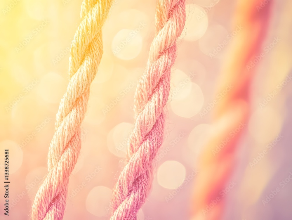 Poster soft pastel twisted rope with dreamy bokeh background effect