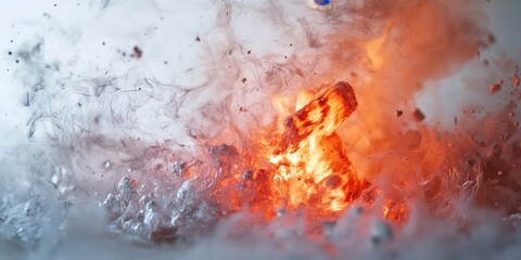 Fiery Explosion: A dramatic visual of a powerful explosion.