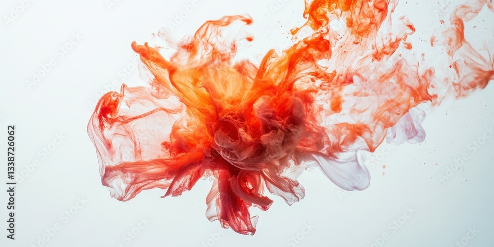 Poster ink flow: a captivating visual of vibrant ink swirling through water, forming dynamic abstract shape