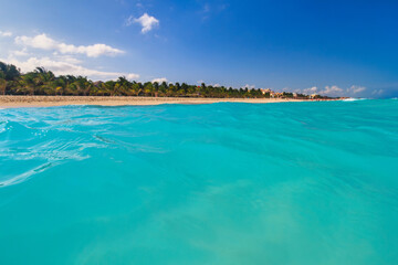 Obraz premium Beach at Caribbean sea in Playa del Carmen, Mexico