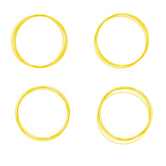 Set of four yellow circles