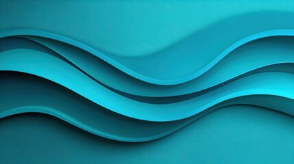 Fototapeta premium Abstract teal waves background in a smooth dynamic design, perfect for modern decor, wallpapers, and artistic projects that require a fresh look.