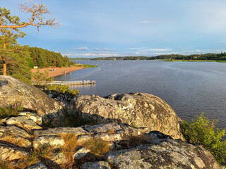 Ispoisten Beach ("Ispoisten uimaranta") in Turku, Finland during sunset