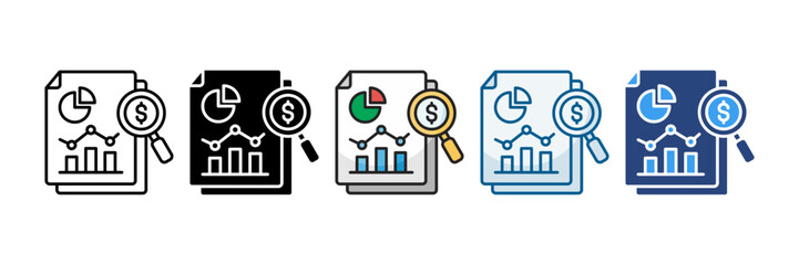 Data Analysis Icon Set Multiple Style Collection
