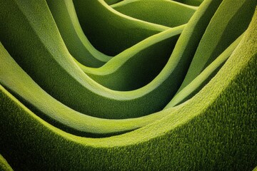 Curved geometric hedge displays meticulous landscaping in a vibrant garden Generative AI