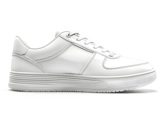 Classic White Sneaker with Clean Design on White Background