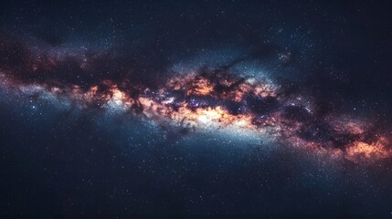 Fototapeta premium Captivating Milky Way Galaxy Stretching Across Starry Night Sky Astrophotography Concept