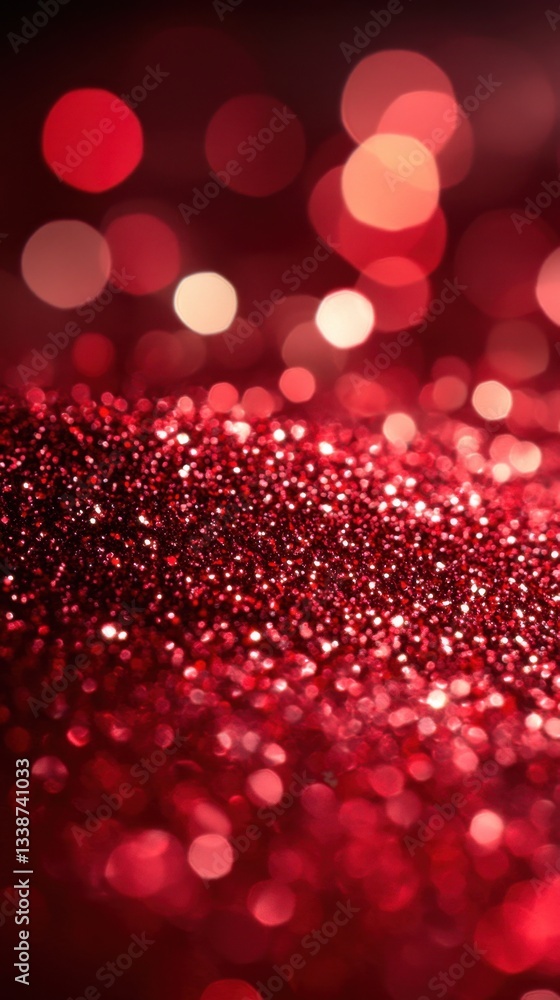 Poster ruby red glittering glamour a captivating close up of sparkling particles creating a festive and lux