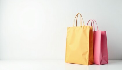 Stylish reusable canvas shopping bag, white background , blank, online shopping