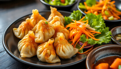 Steamed Dumplings with Dipping Sauce | Authentic Asian Street Food