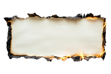 Burnt paper with a white background