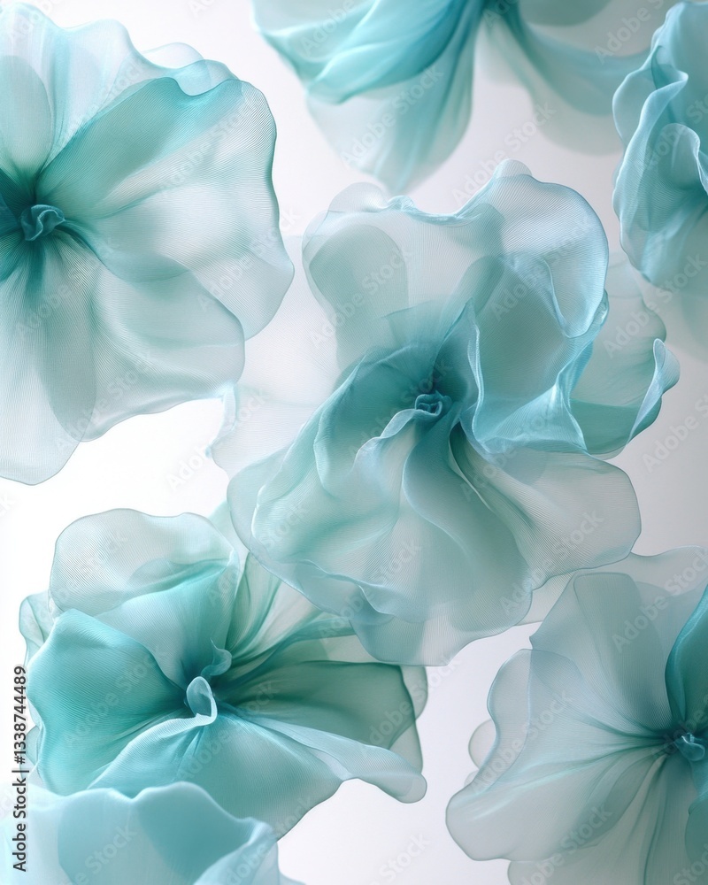 Aufkleber ethereal turquoise floral arrangement on light backdrop creating a soft and dreamy atmosphere with d