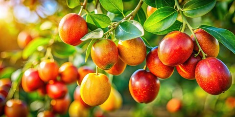 Obraz premium Jujuba Fruit Tree Farm: High-Quality Product Photography of Ziziphus mauritiana