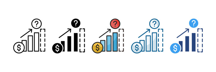Forecasting Icon Set Multiple Style Collection
