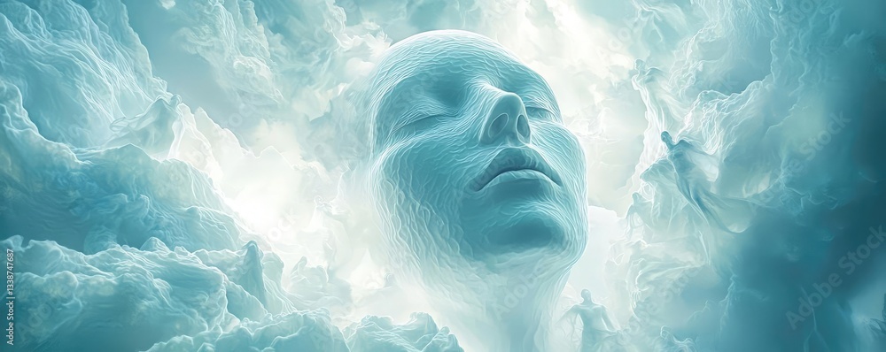 Poster surrealist art abstract background concept. a surreal representation of tranquility and introspectio