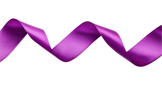 a purple ribbon for cancer awareness, isolated on a white background