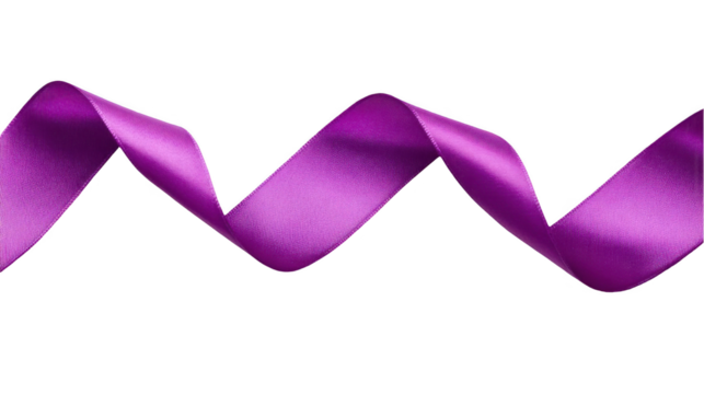 a purple ribbon for cancer awareness, isolated on a white background