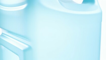 Close Up of a Light Blue Plastic Jug with Handle on White