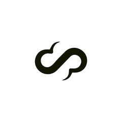 Black Infinity Symbol On White Background