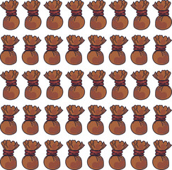 Plump cartoon bags with resources inside