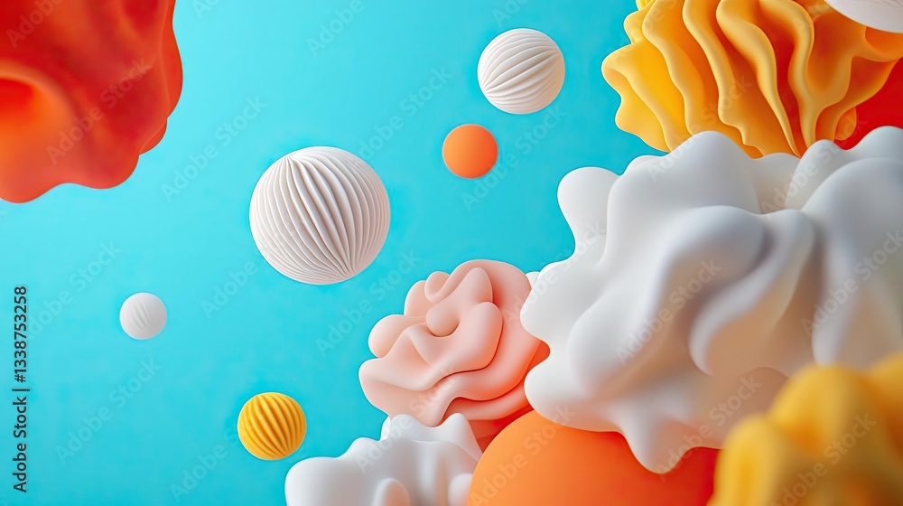 Poster surrealist art abstract background concept. colorful abstract shapes in motion creating a vibrant di