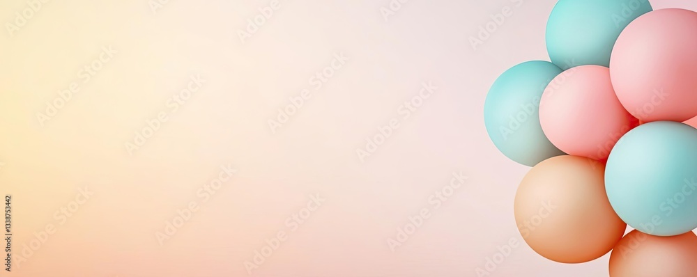 Aufkleber negative space design abstract background idea. colorful and vibrant balloons create a joyful and fe