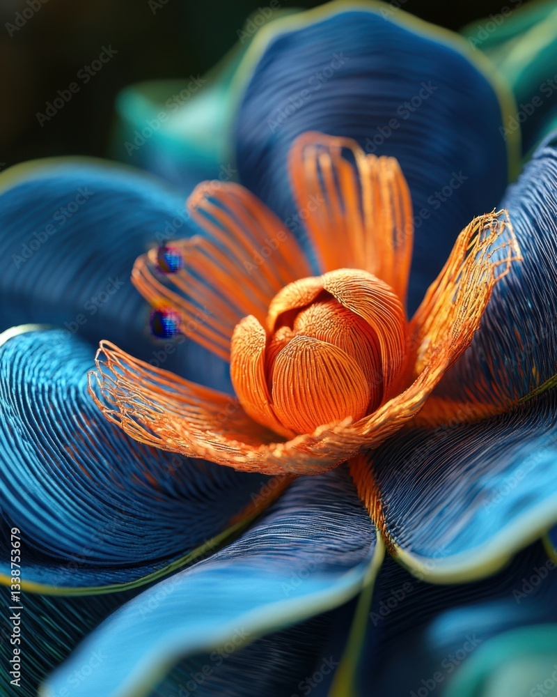 Poster abstract floral artwork with intricate details and vibrant colors creating a captivating visual expe