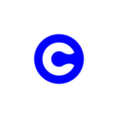 Blue Circular Logo Design with Abstract C Shape
