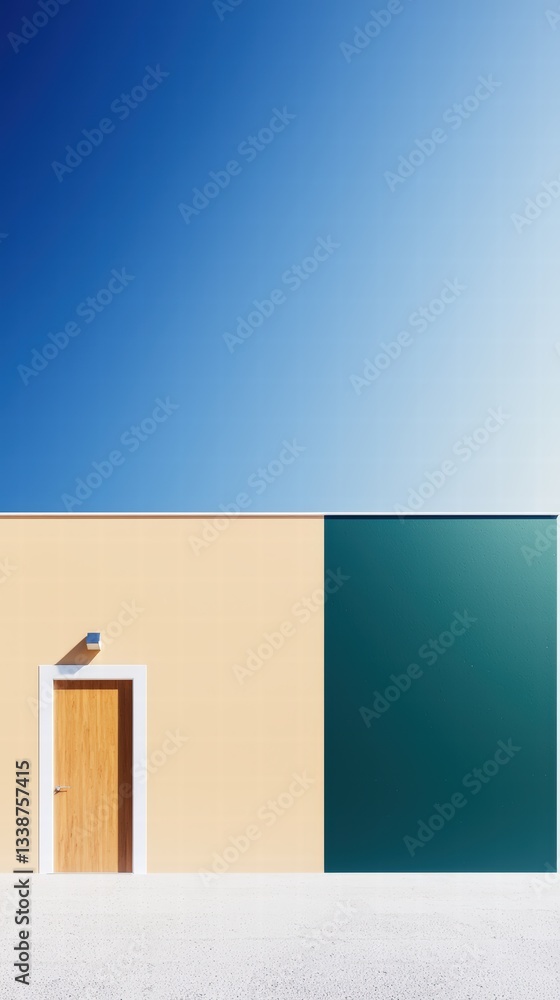 Poster close-up of a door against a simple wall with subtle textures and soft lighting creating depth