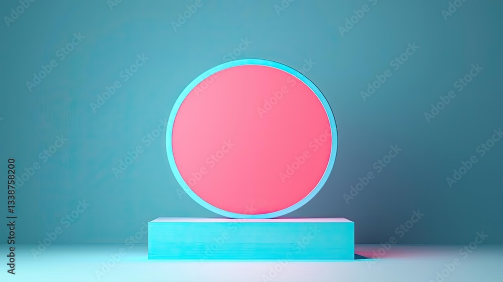 Poster negative space design abstract background idea. modern minimalistic design with vibrant pink and blu