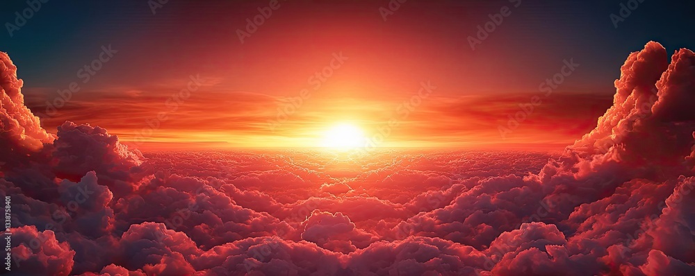 Poster sunset landscape abstract background idea. a stunning view of a sunset illuminating the clouds with 