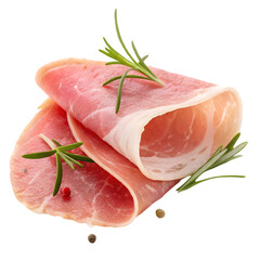 Prosciutto: Thinly Sliced Italian Ham on transparent background