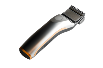 Electric hair clipper isolated on cut out PNG or transparent background. Design emphasizes sophistication and premium craftsmanship. professional battery-powered hair and beard trimmer.