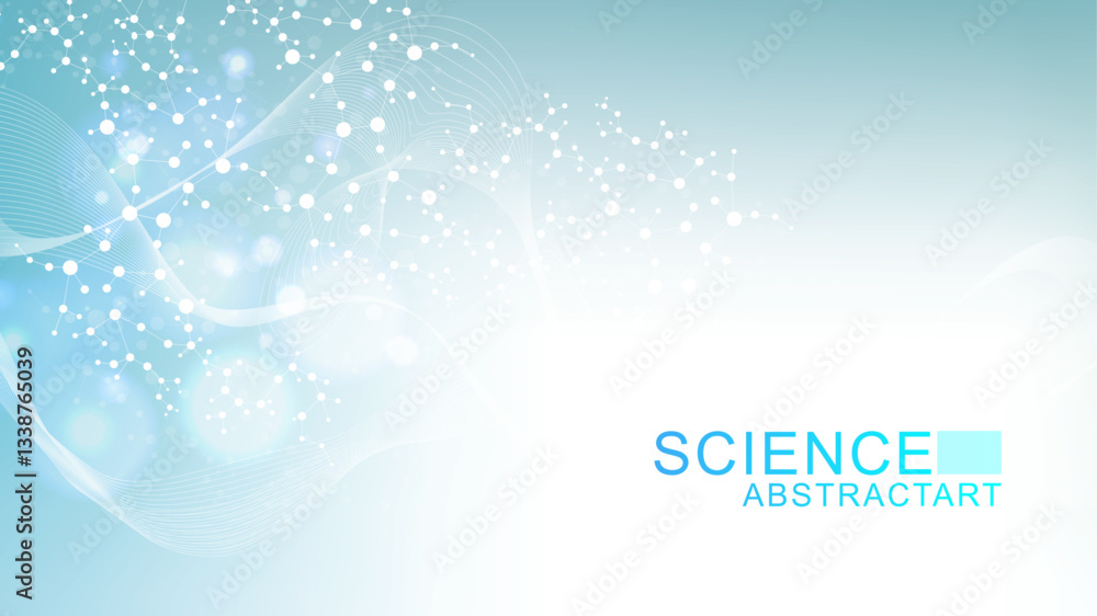 Canvas Prints structure molecule and communication dna, atom, neurons. science concept for your design. connected 